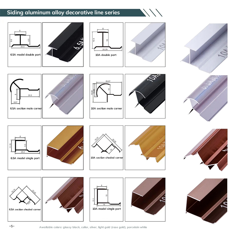 Linii decorative din aluminiu care protejează și decorează marginile plăcilor