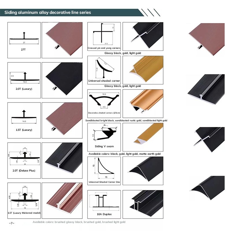 Linii decorative din aluminiu care protejează și decorează marginile plăcilor